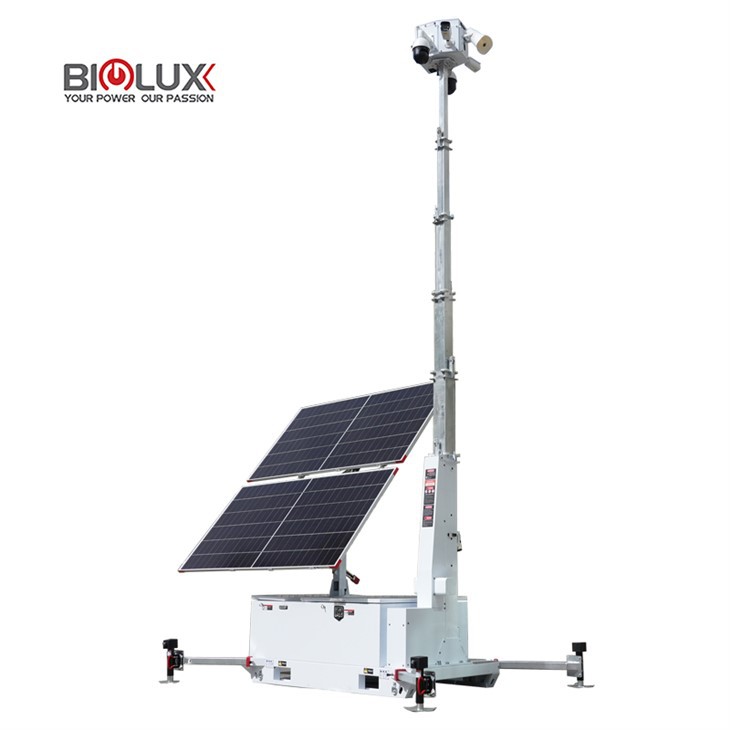 Solar Surveillance Tower For 24/7 Off-Grid Security factory