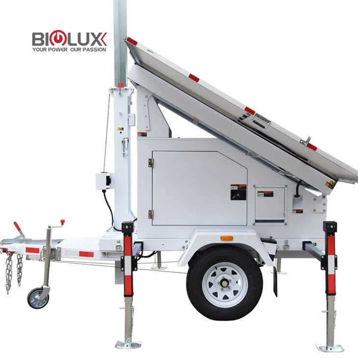 3 Panels Mobile Solar Surveillance Trailers